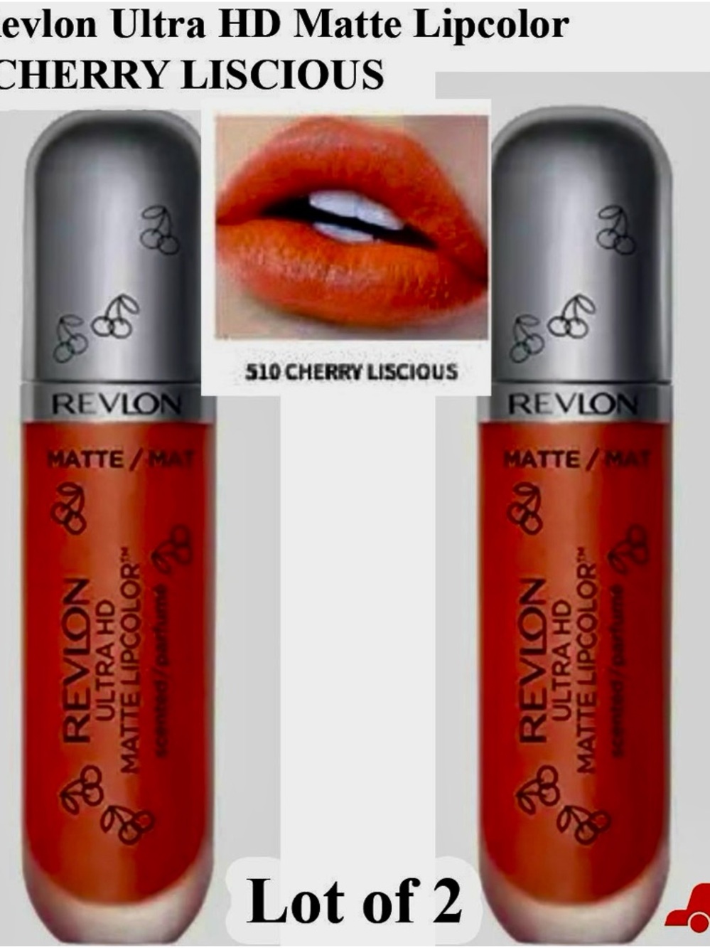 2pk: Revlon Ultra HD Matte Lipcolor - Cherry Liscious (Red)